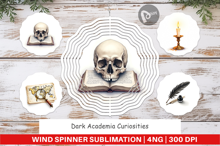 Dark Academia Curiosities Wind Spinner
