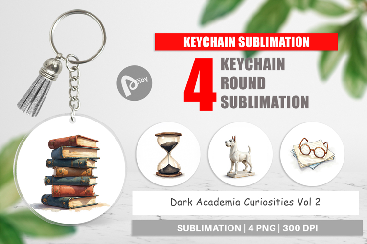 Dark Academia Curiosities Keychain