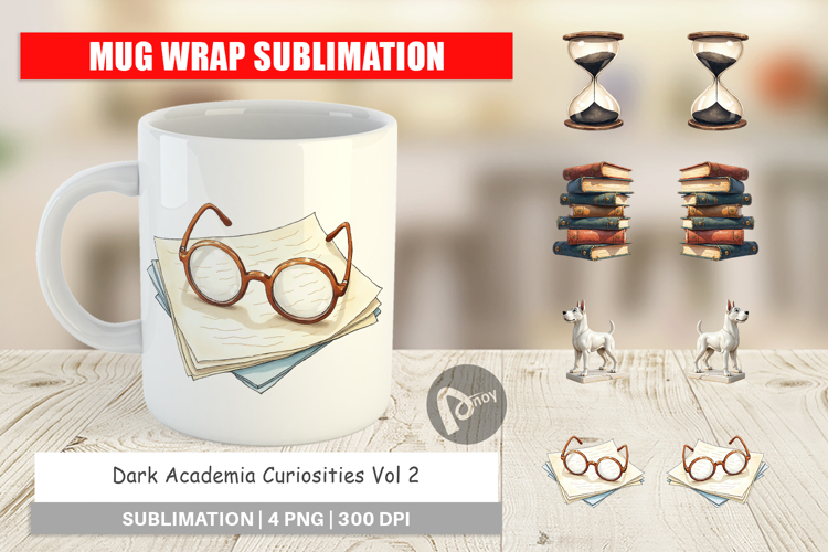 Dark Academia Curiosities Mug Wrap