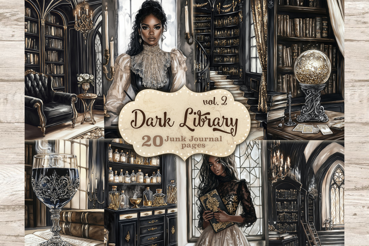 Dark Academia Junk Journal | Gothic Library Haunted Mansion