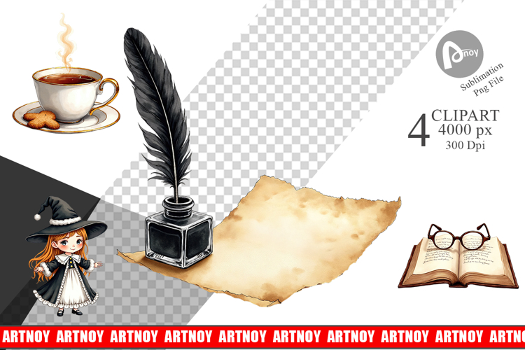 Dark Academia Christmas Clipart