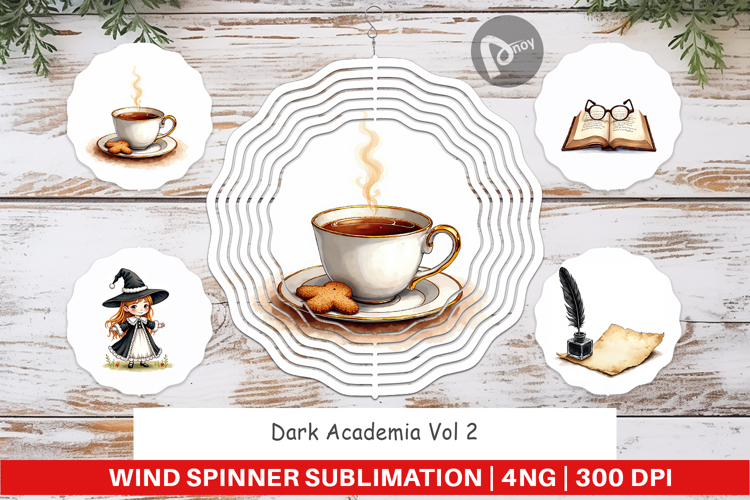 Dark Academia Christmas Wind Spinner