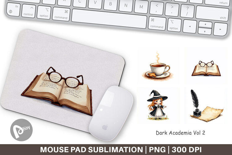Dark Academia Christmas Mouse Pad