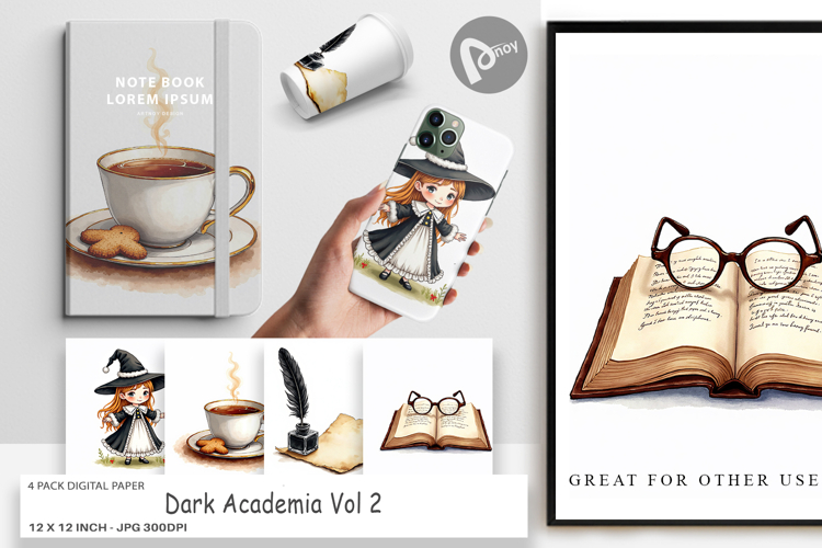 Dark Academia Christmas Digital Paper