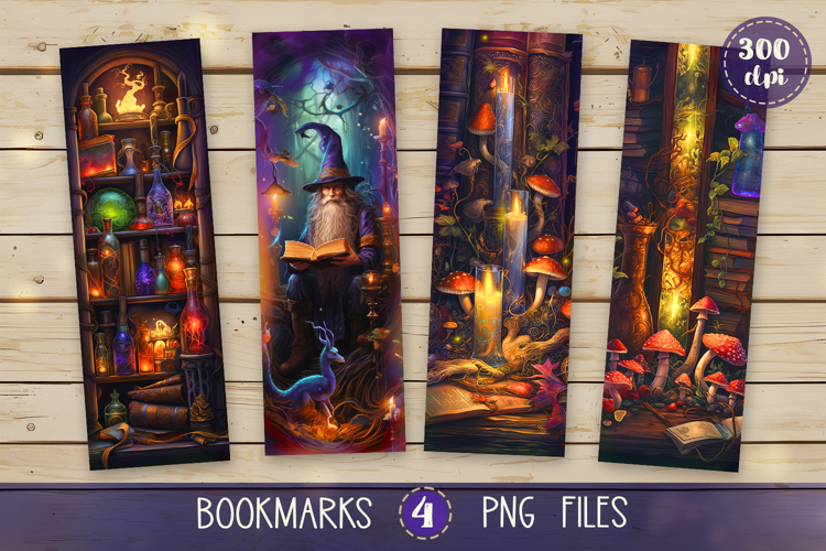Bookmarks design - Dark Academy of Wizards.