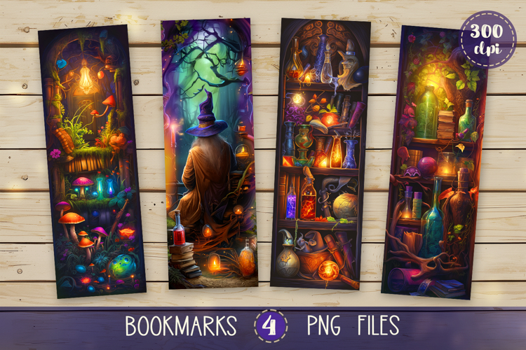 Bookmarks design - Dark Academy of Wizards.