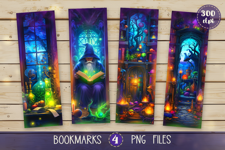 Bookmarks design - Dark Academy of Wizards.