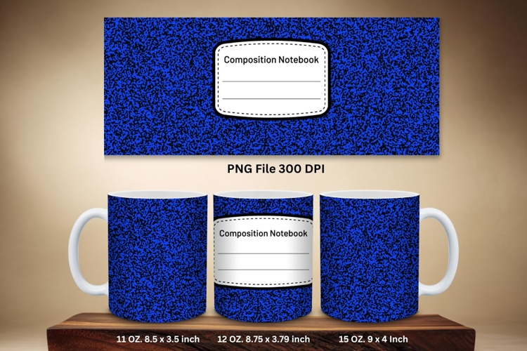 11oz & 15oz Mug Composition Book Design Teacher School Theme