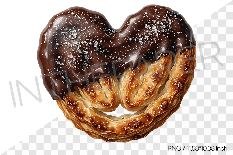 Dark chocolate heart pastry PNG Clipart Bread Dessert Illust