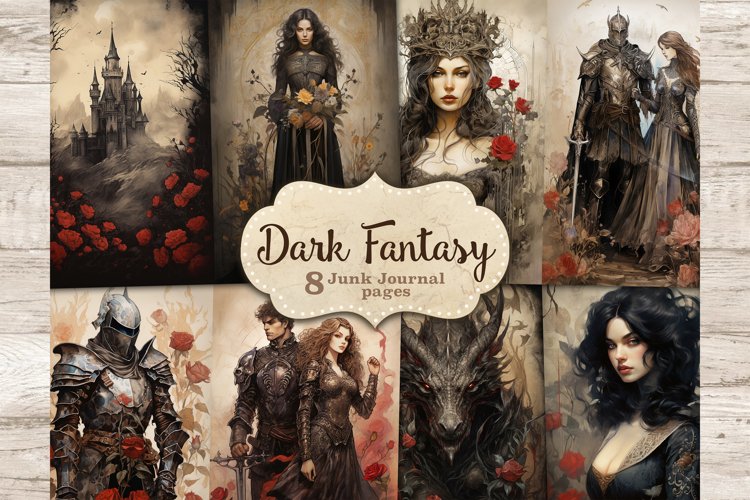 Dark Fantasy Junk Journal Pages, Diary Paper, GlamArtZhanna, Gothic Collage Sheet, Picture Collage, Castle Junk Journal Kit, Printable Junk Journal Paper, Magic Journaling Pages, Medieval Journal Card, Digital Collage Sheet