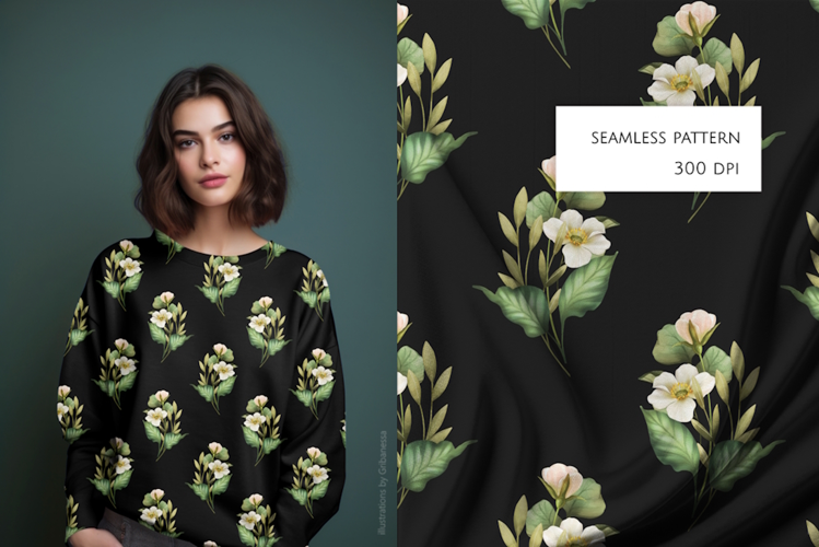 Dark Floral Seamless Pattern