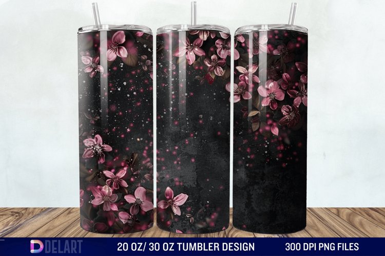 Dark floral Tumbler Wrap example image 1