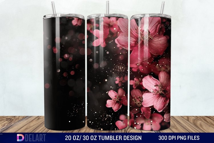 Dark floral Tumbler Wrap example image 1