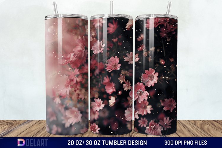 Dark floral Tumbler Wrap example image 1