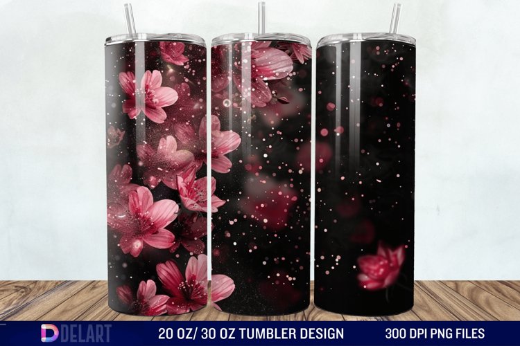 Dark floral Tumbler Wrap example image 1