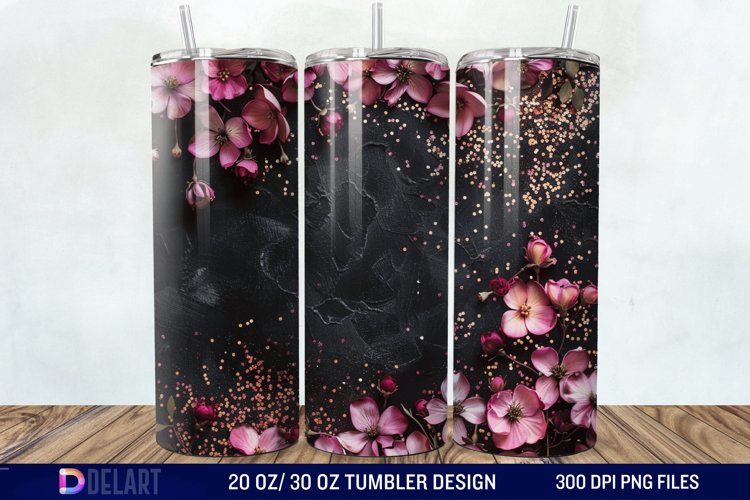 Dark floral Tumbler Wrap