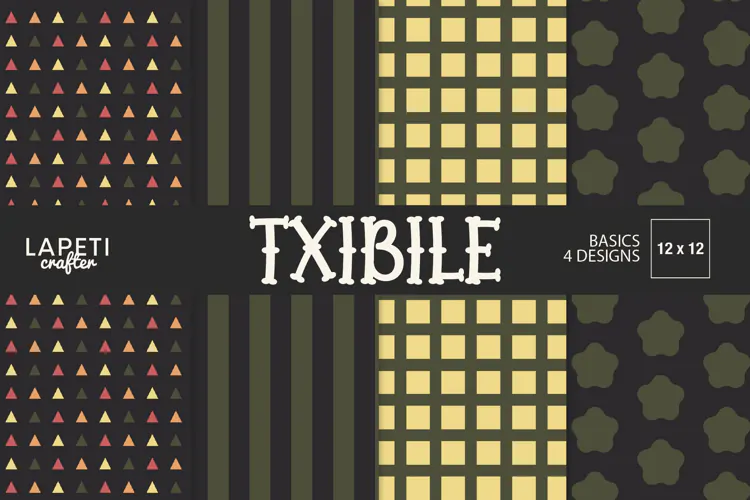 Dark Geometric Digital Papers | Stripes, Grid & Shapes