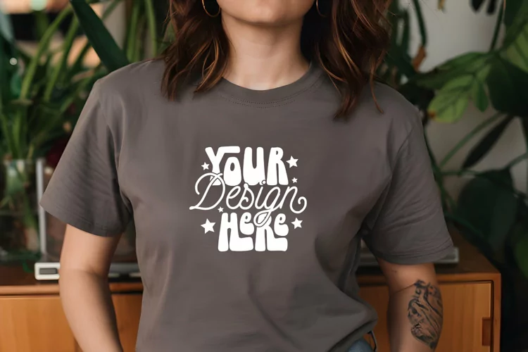 Dark Gray Heather Bella Canvas 3001 Mockup , Mockup