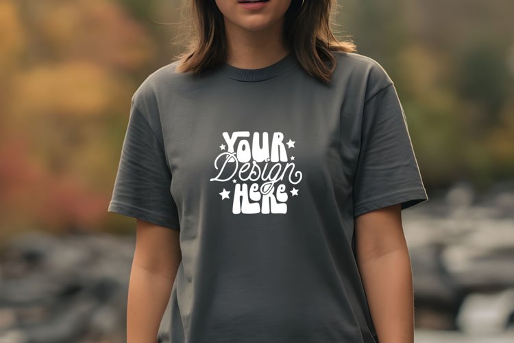 Dark Gray Heather Bella Canvas 3001 Mockup , Mockup example image 1