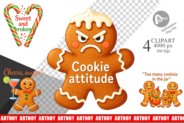 Clipart Dark Humor Gingerbread and Candy Canes Quotes