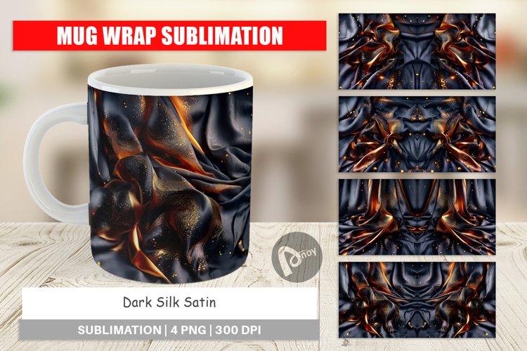 Mug Wrap Design Dark Silk Satin
