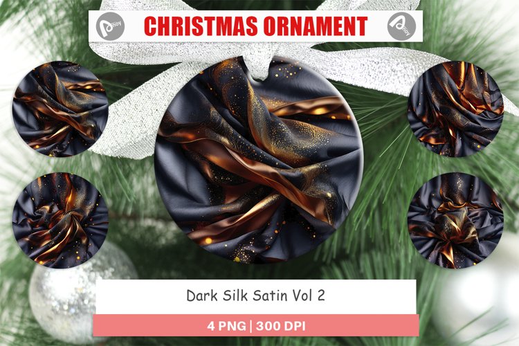 Christmas Ornaments Dark Silk Satin