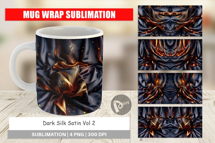 Mug Wrap Design Dark Silk Satin