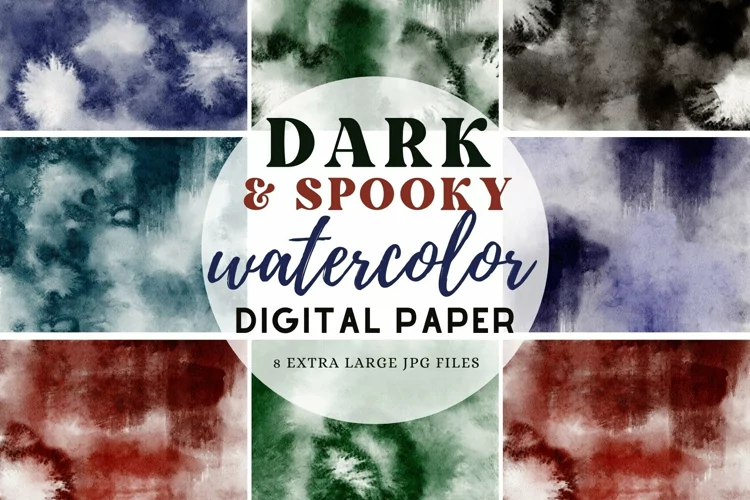 Dark & Spooky Inspired Watercolor Halloween Paper Sublimatio