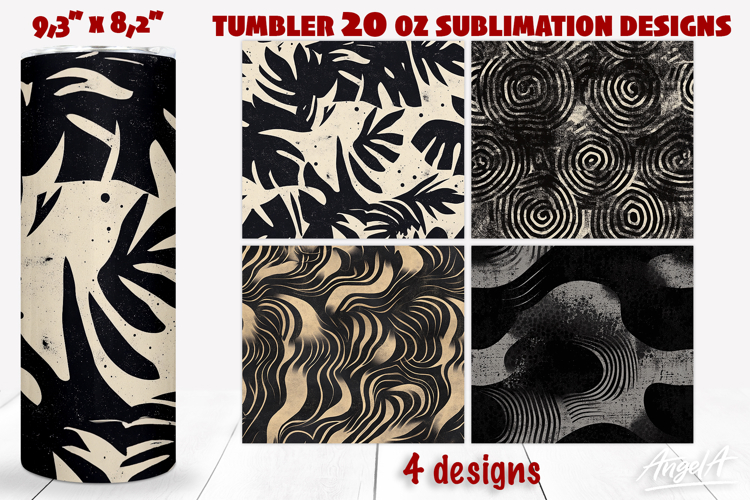 Grunge texture dark tumbler wrap sublimation, abstract