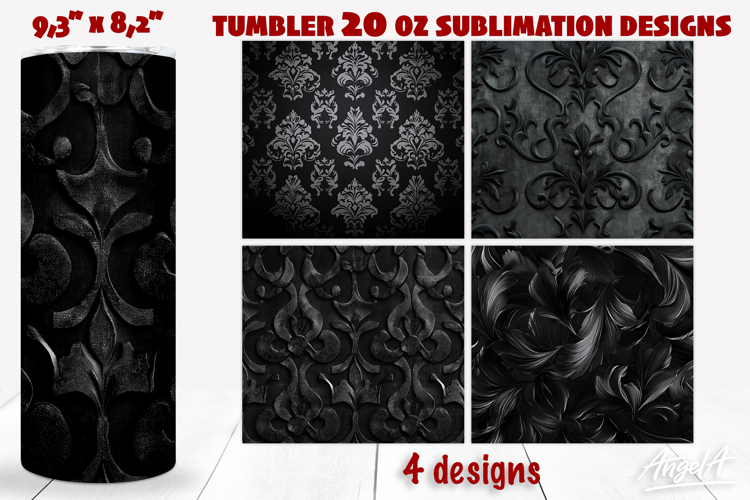 Gothic vintage dark tumbler wrap sublimation, abstract, noir