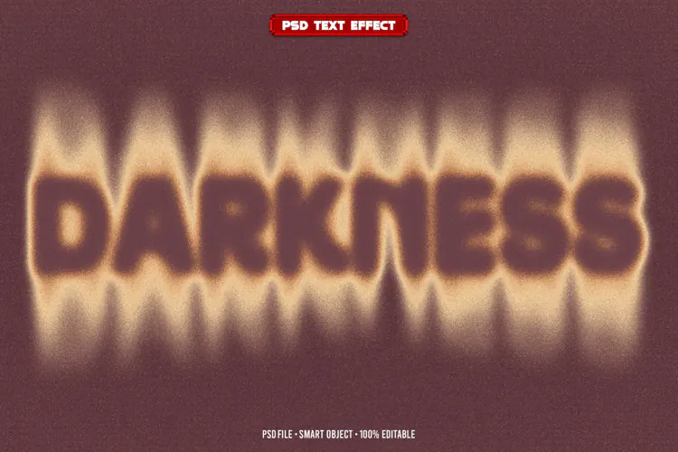 Darkness melt editable text effect
