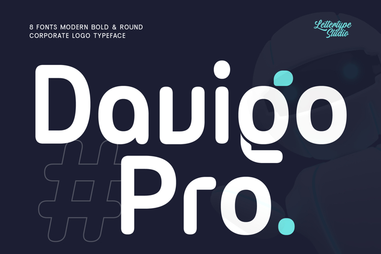 Davigo Pro Modern Rounded Logo   Branding Typeface