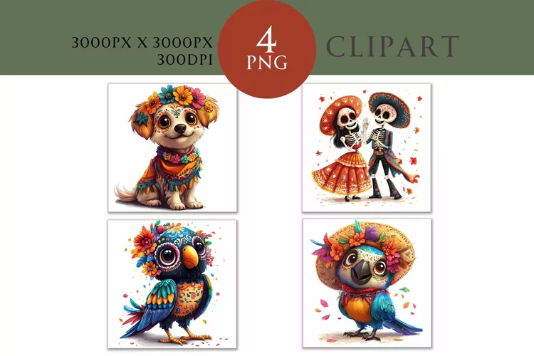 Day of the Dead Clipart Watercolor PNG