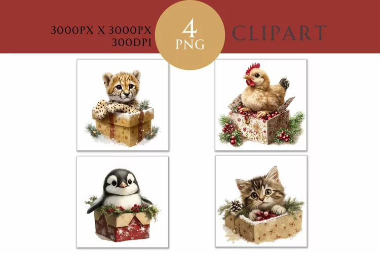 Christmas Watercolor Clipart PNG