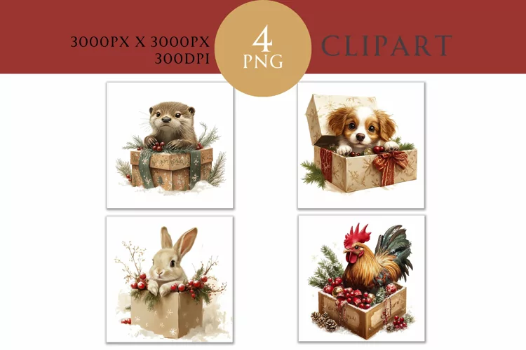Christmas Watercolor Clipart PNG