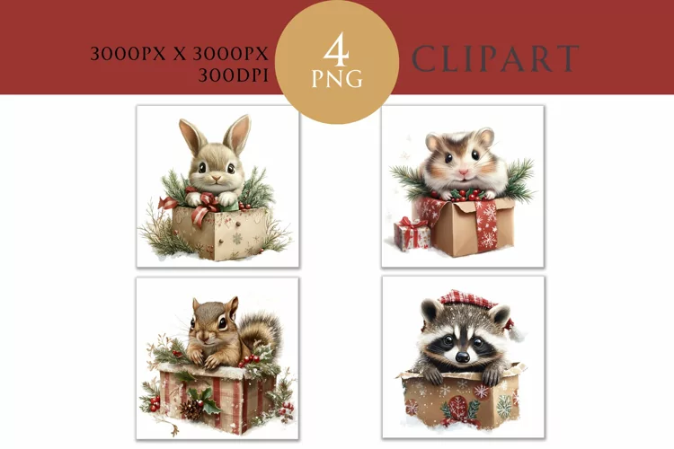 Christmas Watercolor Clipart PNG