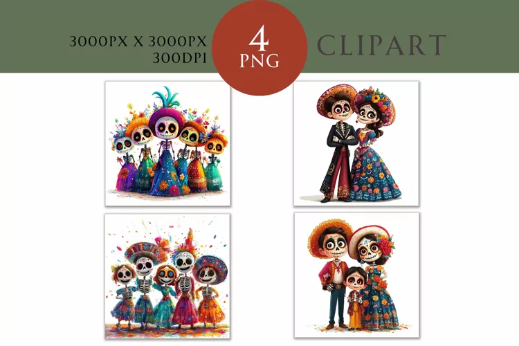 Day of the Dead Clipart Watercolor PNG