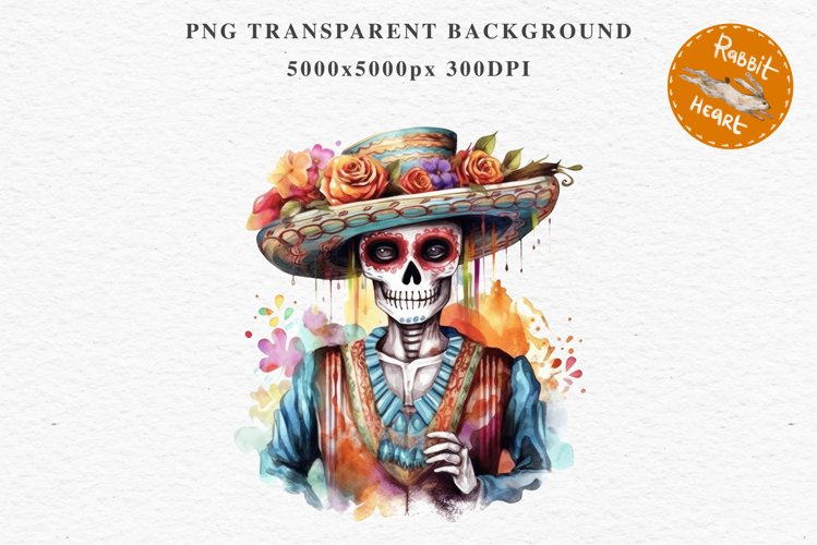 Day Of The Dead Halloween Mexican Clipart PNG Scrapbooking