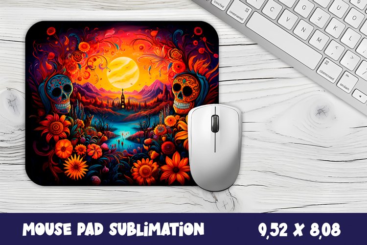 Mouse pad, sublimation, Day of the Dead carnival Mouse Pad example image 1