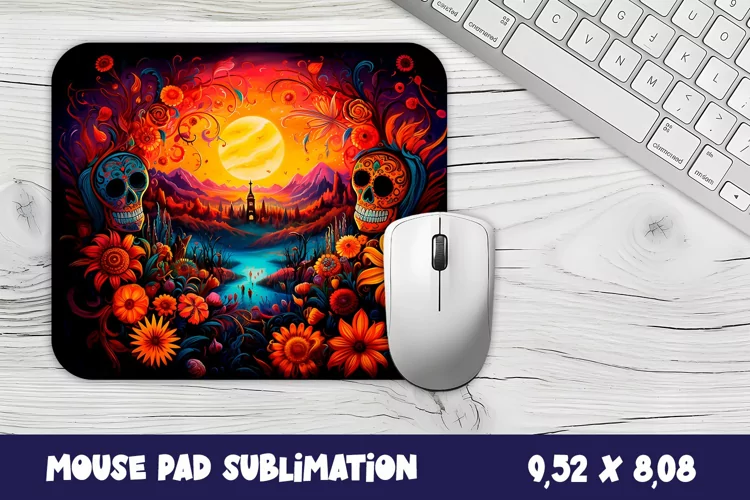 Mouse pad, sublimation, Day of the Dead carnival Mouse Pad