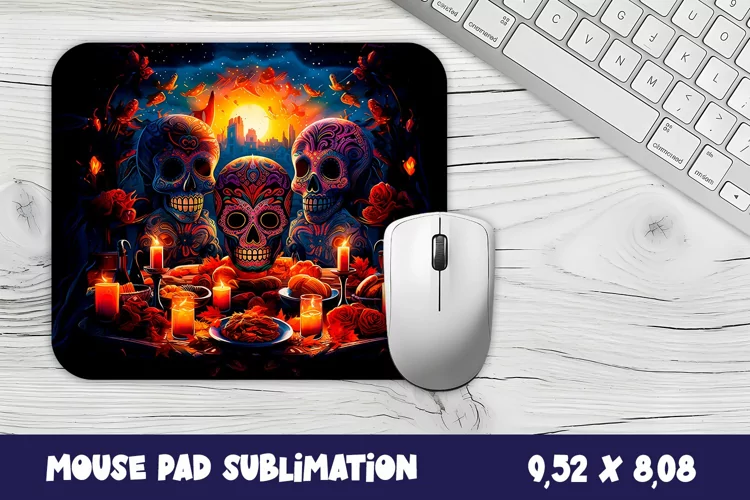 Mouse pad, sublimation, Day of the Dead carnival Mouse Pad