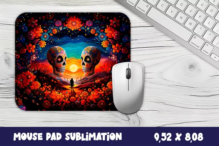 Mouse pad, sublimation, Day of the Dead carnival Mouse Pad