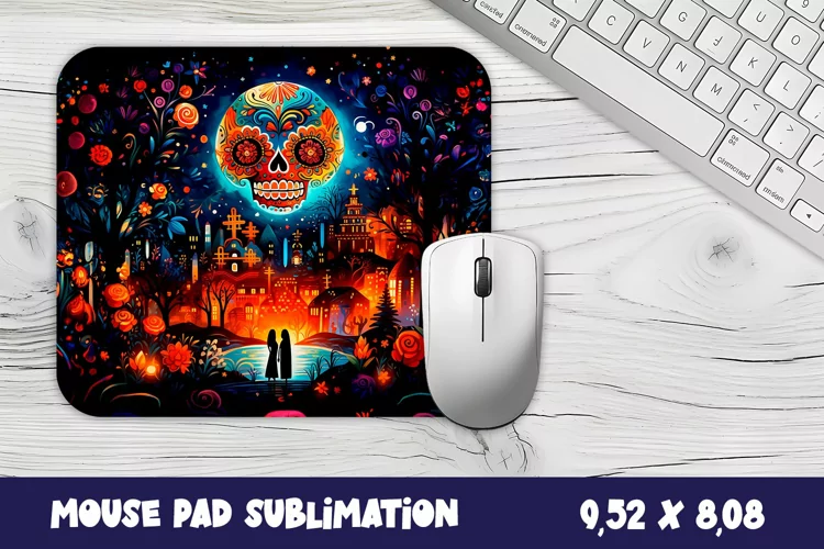Mouse pad, sublimation, Day of the Dead carnival Mouse Pad