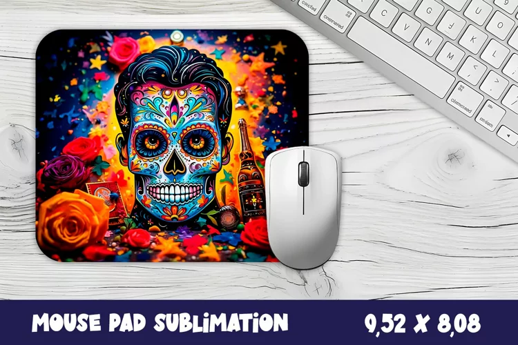 Mouse pad, sublimation, Day of the Dead carnival Mouse Pad