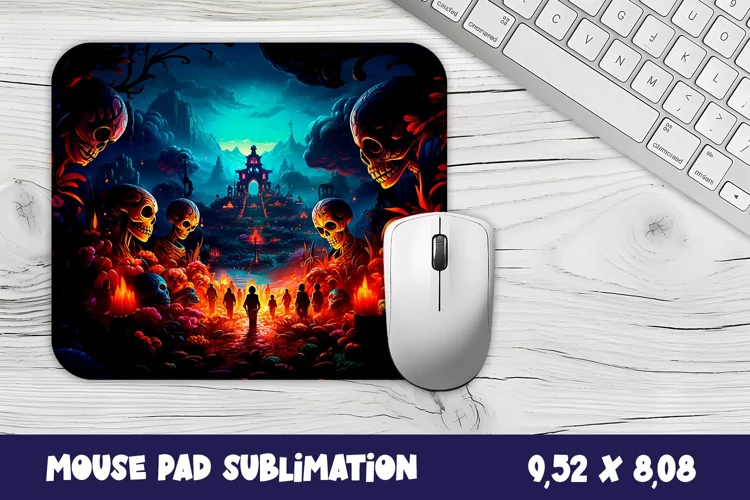 Mouse pad, sublimation, Day of the Dead carnival Mouse Pad