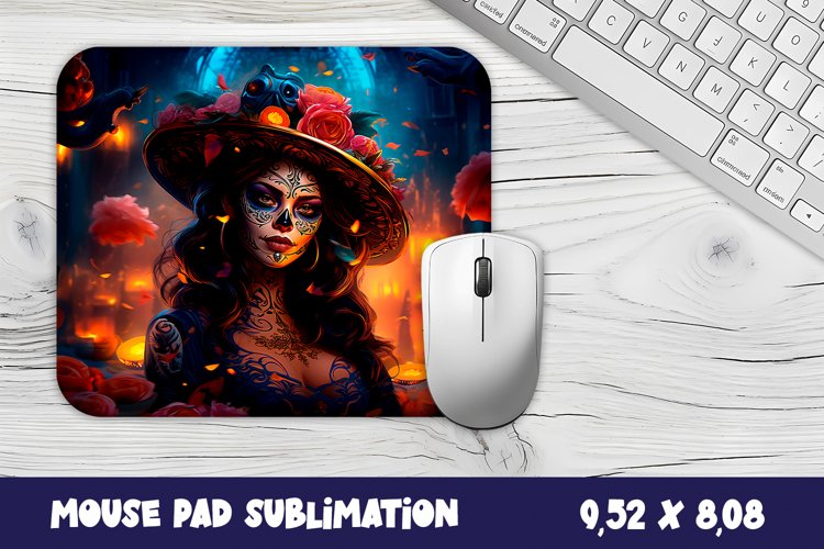 Mouse pad, sublimation, Day of the Dead carnival Mouse Pad example image 1