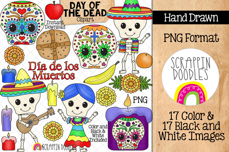 Day of the Dead Clip Art - Día de los Muertos - Skeletons