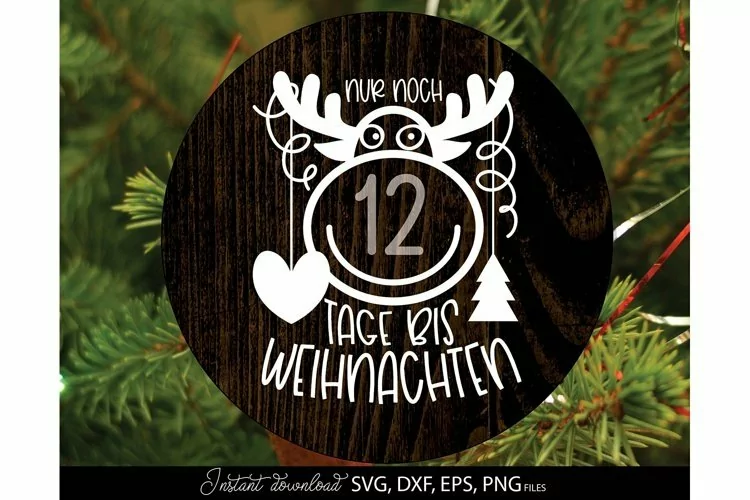 Tage Bis Weihnachten Svg | Frohe Weihnachten Plotter File