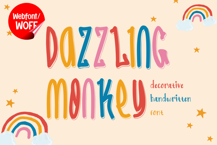 Dazzling Monkey | Cute Display Webfont for Playful Websites