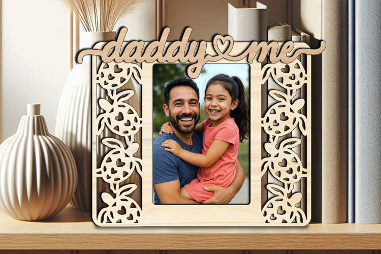 SVG Daddy and Me Picture Photo Frame Son Daughter Laser Gift